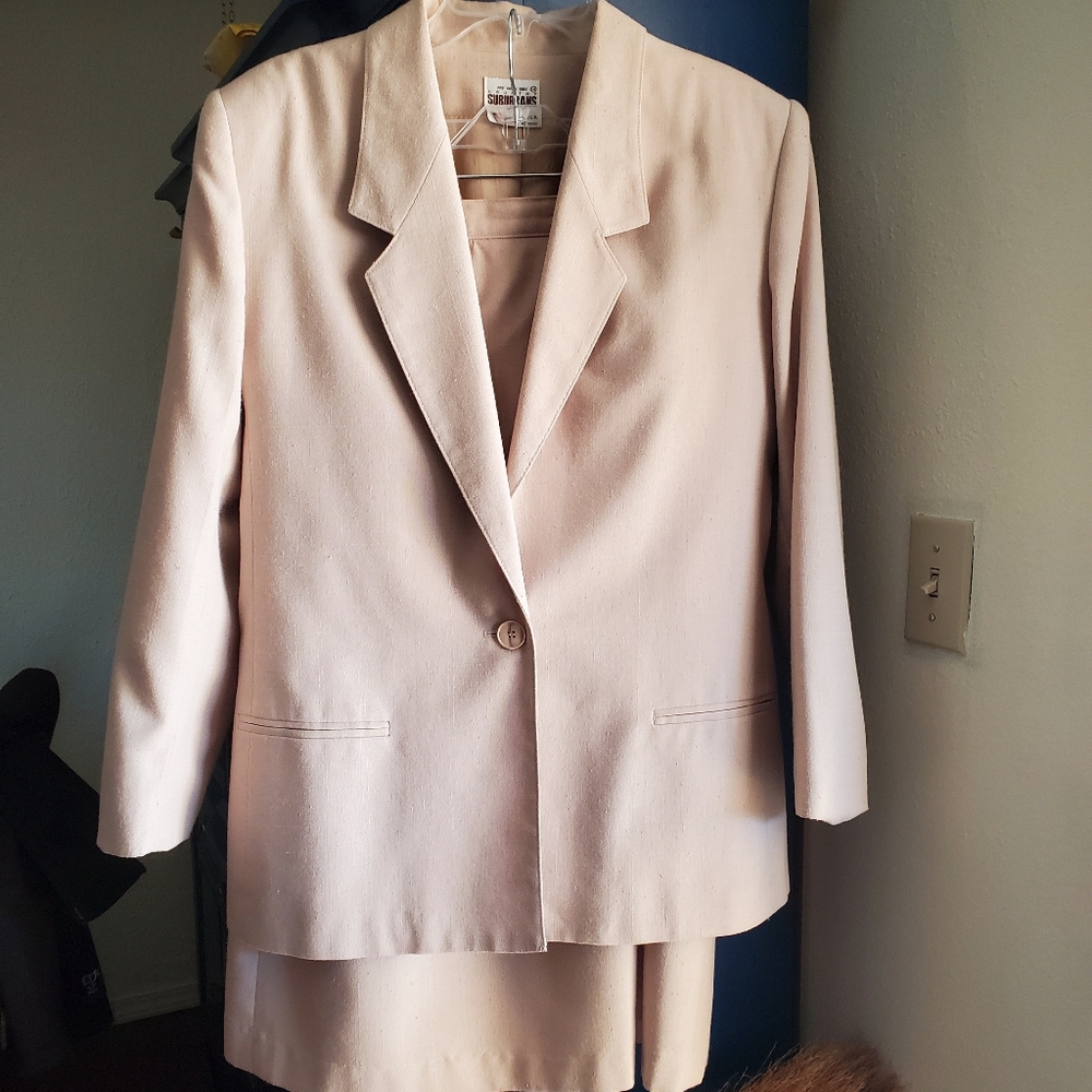 Country Suburbans Beige Tan Skirt Suit M